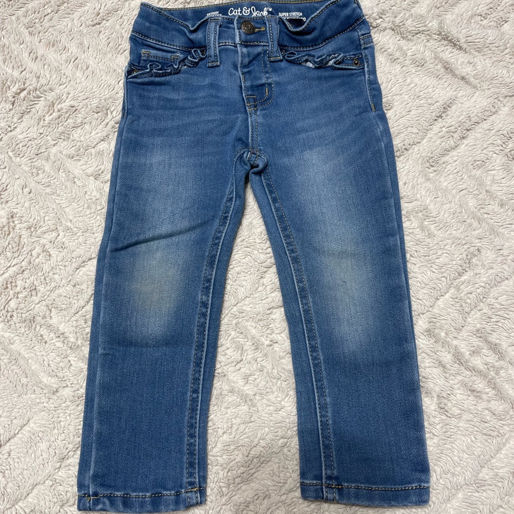 Cat & Jack girls 2T jeans with button snap